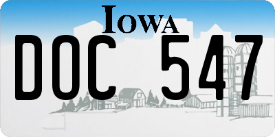 IA license plate DOC547