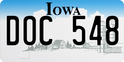 IA license plate DOC548