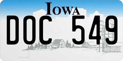 IA license plate DOC549