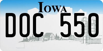 IA license plate DOC550
