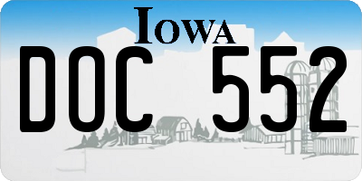 IA license plate DOC552