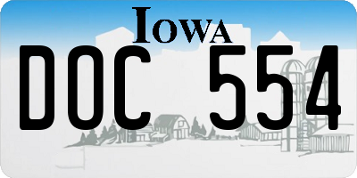 IA license plate DOC554