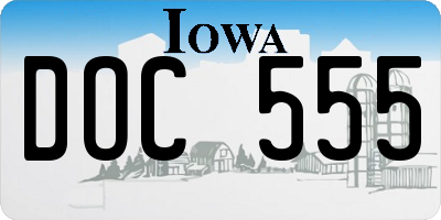 IA license plate DOC555