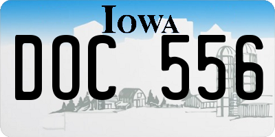 IA license plate DOC556