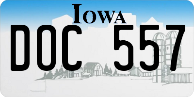 IA license plate DOC557