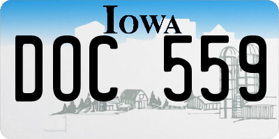 IA license plate DOC559