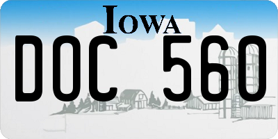 IA license plate DOC560