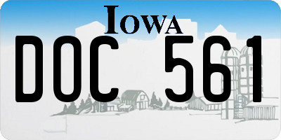 IA license plate DOC561