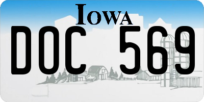 IA license plate DOC569