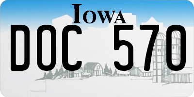 IA license plate DOC570