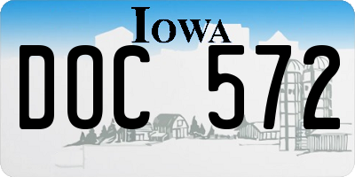 IA license plate DOC572