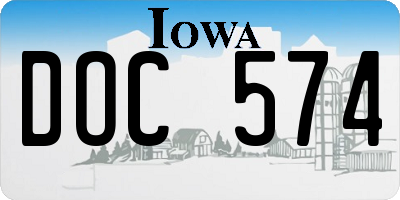 IA license plate DOC574