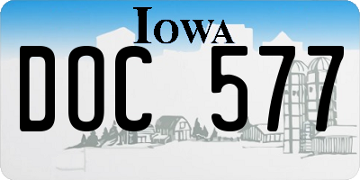 IA license plate DOC577