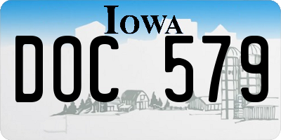 IA license plate DOC579