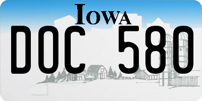 IA license plate DOC580