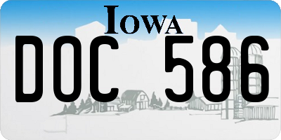 IA license plate DOC586