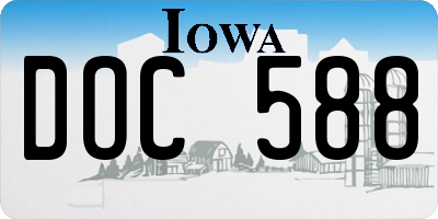 IA license plate DOC588