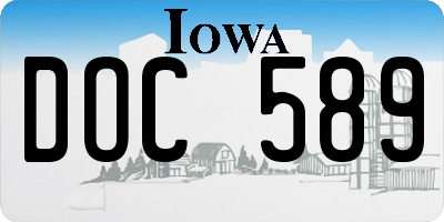 IA license plate DOC589