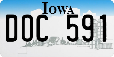 IA license plate DOC591