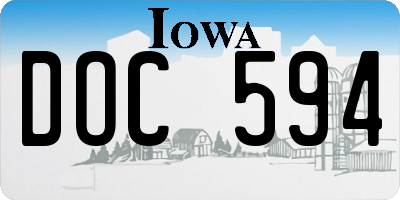 IA license plate DOC594