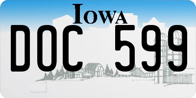 IA license plate DOC599