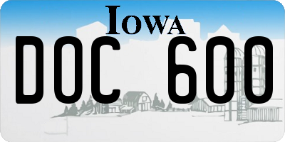IA license plate DOC600