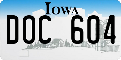 IA license plate DOC604