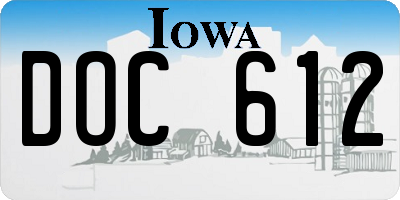 IA license plate DOC612