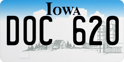 IA license plate DOC620
