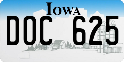IA license plate DOC625