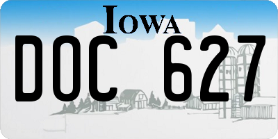 IA license plate DOC627