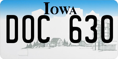 IA license plate DOC630