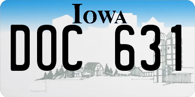 IA license plate DOC631