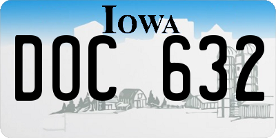 IA license plate DOC632
