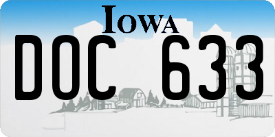 IA license plate DOC633