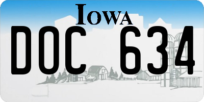 IA license plate DOC634