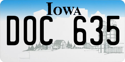 IA license plate DOC635