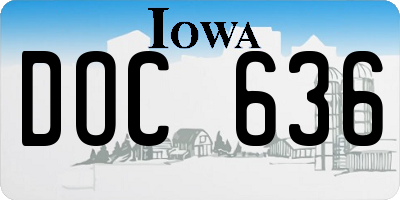 IA license plate DOC636