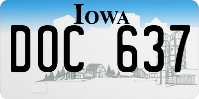 IA license plate DOC637