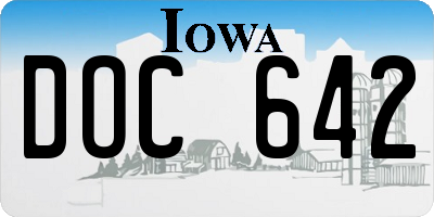 IA license plate DOC642