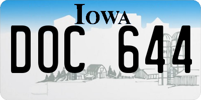 IA license plate DOC644
