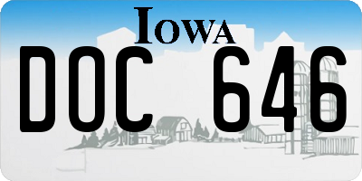 IA license plate DOC646