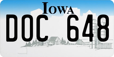 IA license plate DOC648
