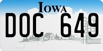 IA license plate DOC649