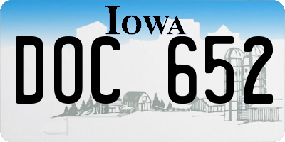IA license plate DOC652