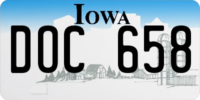 IA license plate DOC658