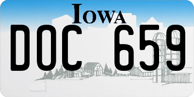 IA license plate DOC659