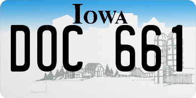 IA license plate DOC661