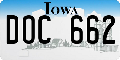 IA license plate DOC662