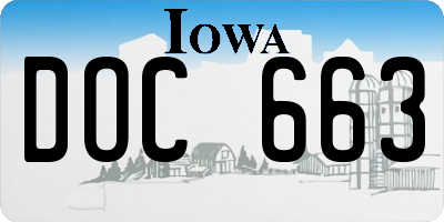 IA license plate DOC663